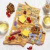 Totally Bamboo Arizona State Shaped Cutting Board and Charcuterie Serving Platter with Artwork by Fish Kiss, Includes Hang Tie for Wall Display(Rhode Island)