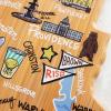 Totally Bamboo Arizona State Shaped Cutting Board and Charcuterie Serving Platter with Artwork by Fish Kiss, Includes Hang Tie for Wall Display(Rhode Island)