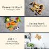 Totally Bamboo Arizona State Shaped Cutting Board and Charcuterie Serving Platter with Artwork by Fish Kiss, Includes Hang Tie for Wall Display(Texas)