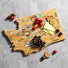 Totally Bamboo Arizona State Shaped Cutting Board and Charcuterie Serving Platter with Artwork by Fish Kiss, Includes Hang Tie for Wall Display(Washington)