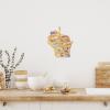 Totally Bamboo Arizona State Shaped Cutting Board and Charcuterie Serving Platter with Artwork by Fish Kiss, Includes Hang Tie for Wall Display(Wisconsin)