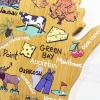Totally Bamboo Arizona State Shaped Cutting Board and Charcuterie Serving Platter with Artwork by Fish Kiss, Includes Hang Tie for Wall Display(Wisconsin)