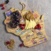Totally Bamboo Arizona State Shaped Cutting Board and Charcuterie Serving Platter with Artwork by Fish Kiss, Includes Hang Tie for Wall Display(Wisconsin)