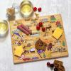 Totally Bamboo Arizona State Shaped Cutting Board and Charcuterie Serving Platter with Artwork by Fish Kiss, Includes Hang Tie for Wall Display(Wyoming)