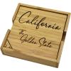 Totally Bamboo California State Puzzle 4 Piece Bamboo Coaster Set with Case(California)