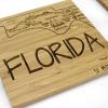 Totally Bamboo California State Puzzle 4 Piece Bamboo Coaster Set with Case(Florida)
