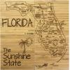 Totally Bamboo California State Puzzle 4 Piece Bamboo Coaster Set with Case(Florida)
