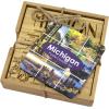 Totally Bamboo California State Puzzle 4 Piece Bamboo Coaster Set with Case(Michigan)
