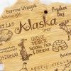 Totally Bamboo Destination Alaska State Shaped Serving and Cutting Board, Includes Hang Tie for Wall Display