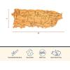 Totally Bamboo Destination Puerto Rico Shaped Cutting Board – Bamboo Charcuterie and Serving Board with Hang Tie for Wall Display