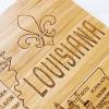 Totally Bamboo Louisiana State Puzzle 4 Piece Bamboo Coaster Set with Case(Louisiana)