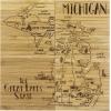 Totally Bamboo Louisiana State Puzzle 4 Piece Bamboo Coaster Set with Case(Michigan)