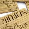 Totally Bamboo Louisiana State Puzzle 4 Piece Bamboo Coaster Set with Case(Michigan)