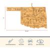Totally Bamboo Oklahoma Shaped Cutting Board – Bamboo Charcuterie and Serving Board with Hang Tie for Wall Display
