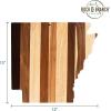 Totally Bamboo Rock & Branch Series Shiplap Oklahoma State Shaped Wood Serving and Cutting Board | Great for Wall Art 16-3/4″ x 9″ x 5/8″(Arkansas)