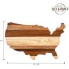 Totally Bamboo Rock & Branch Series Shiplap Oklahoma State Shaped Wood Serving and Cutting Board | Great for Wall Art 16-3/4″ x 9″ x 5/8″(USA)