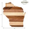 Totally Bamboo Rock & Branch Series Shiplap Oklahoma State Shaped Wood Serving and Cutting Board | Great for Wall Art 16-3/4″ x 9″ x 5/8″(Wisconsin)