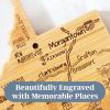 Totally Bamboo West Virginia Shaped Cutting Board – Bamboo Charcuterie and Serving Board with Hang Tie for Wall Display