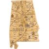 Totally Bamboo Alabama Shaped Cutting Board – Bamboo Charcuterie and Serving Board with Hang Tie for Wall Display