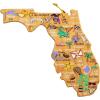 Totally Bamboo Arizona State Shaped Cutting Board and Charcuterie Serving Platter with Artwork by Fish Kiss, Includes Hang Tie for Wall Display(Florida)