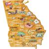 Totally Bamboo Arizona State Shaped Cutting Board and Charcuterie Serving Platter with Artwork by Fish Kiss, Includes Hang Tie for Wall Display(Georgia)