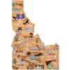 Totally Bamboo Arizona State Shaped Cutting Board and Charcuterie Serving Platter with Artwork by Fish Kiss, Includes Hang Tie for Wall Display(Idaho)