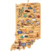 Totally Bamboo Arizona State Shaped Cutting Board and Charcuterie Serving Platter with Artwork by Fish Kiss, Includes Hang Tie for Wall Display(Indiana)