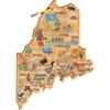 Totally Bamboo Arizona State Shaped Cutting Board and Charcuterie Serving Platter with Artwork by Fish Kiss, Includes Hang Tie for Wall Display(Maine)