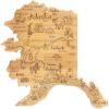 Totally Bamboo Destination Alaska State Shaped Serving and Cutting Board, Includes Hang Tie for Wall Display
