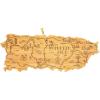 Totally Bamboo Destination Puerto Rico Shaped Cutting Board – Bamboo Charcuterie and Serving Board with Hang Tie for Wall Display