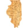 Totally Bamboo Illinois Shaped Cutting Board – Bamboo Charcuterie and Serving Board with Hang Tie for Wall Display