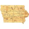 Totally Bamboo Iowa Shaped Cutting Board – Bamboo Charcuterie and Serving Board with Hang Tie for Wall Display