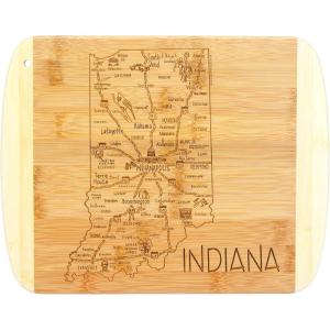 Totally Bamboo A Slice of Life North Carolina State Serving and Cutting Board, 11″ x 8.75″(Indiana)