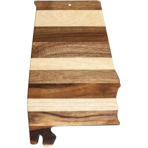 Totally Bamboo Rock & Branch Series Shiplap Oklahoma State Shaped Wood Serving and Cutting Board | Great for Wall Art 16-3/4″ x 9″ x 5/8″(Alabama)