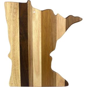 Totally Bamboo Rock & Branch Series Shiplap Oklahoma State Shaped Wood Serving and Cutting Board | Great for Wall Art 16-3/4″ x 9″ x 5/8″(Minnesota)
