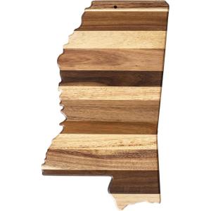 Totally Bamboo Rock & Branch Series Shiplap Oklahoma State Shaped Wood Serving and Cutting Board | Great for Wall Art 16-3/4″ x 9″ x 5/8″(Mississippi)