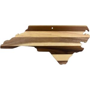 Totally Bamboo Rock & Branch Series Shiplap Oklahoma State Shaped Wood Serving and Cutting Board | Great for Wall Art 16-3/4″ x 9″ x 5/8″(North Carolina)