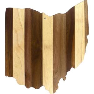 Totally Bamboo Rock & Branch Series Shiplap Oklahoma State Shaped Wood Serving and Cutting Board | Great for Wall Art 16-3/4″ x 9″ x 5/8″(Ohio)