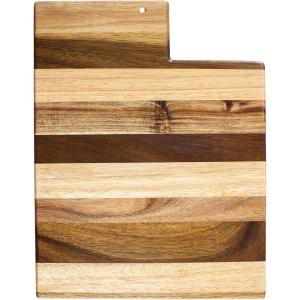 Totally Bamboo Rock & Branch Series Shiplap Oklahoma State Shaped Wood Serving and Cutting Board | Great for Wall Art 16-3/4″ x 9″ x 5/8″(Utah)