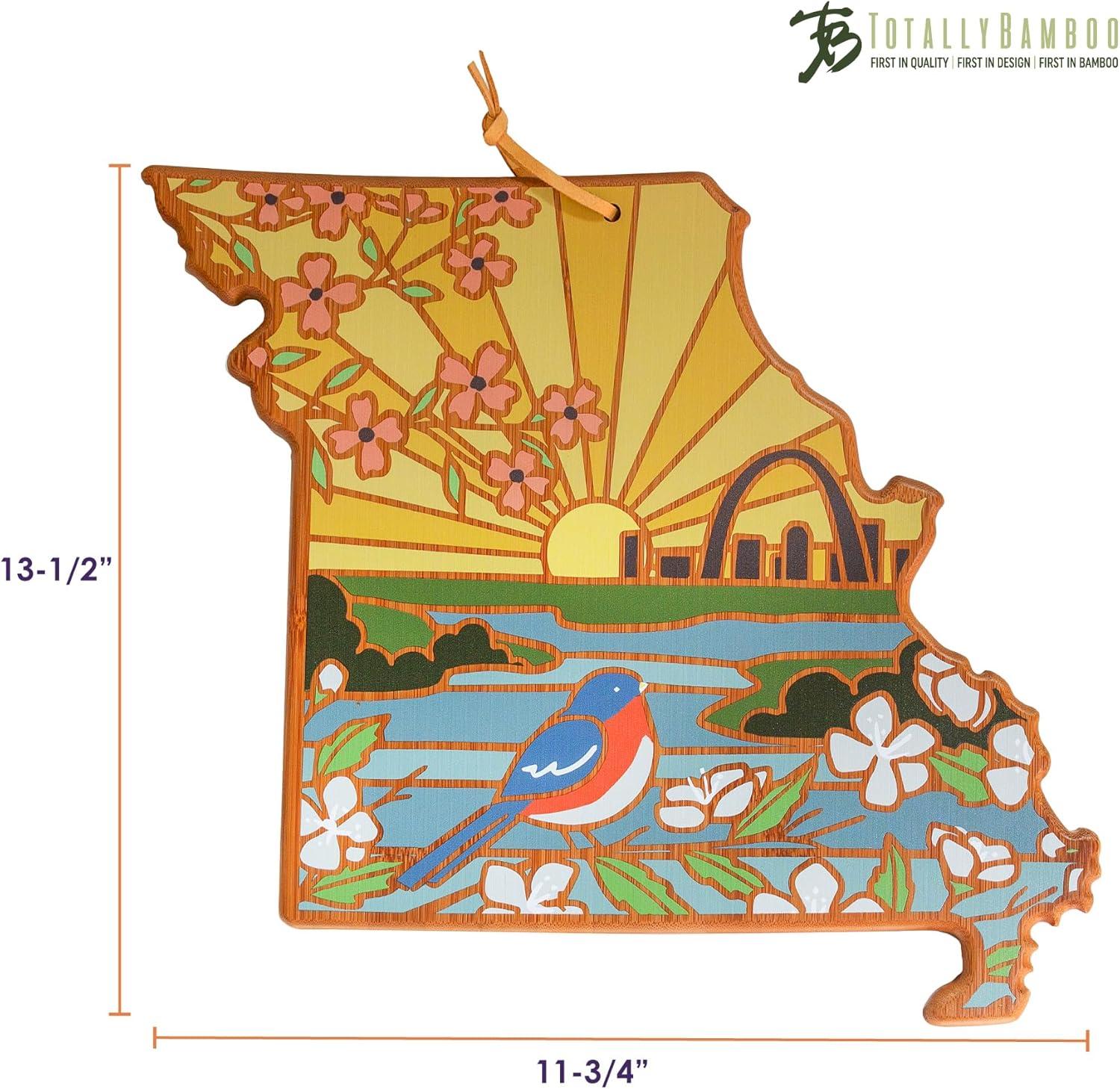 imageTotally Bamboo Wyoming State Shaped Cutting Board and Charcuterie Serving Platter with Artwork by Summer Stokes Includes Hang Tie for Wall DisplayMissouri
