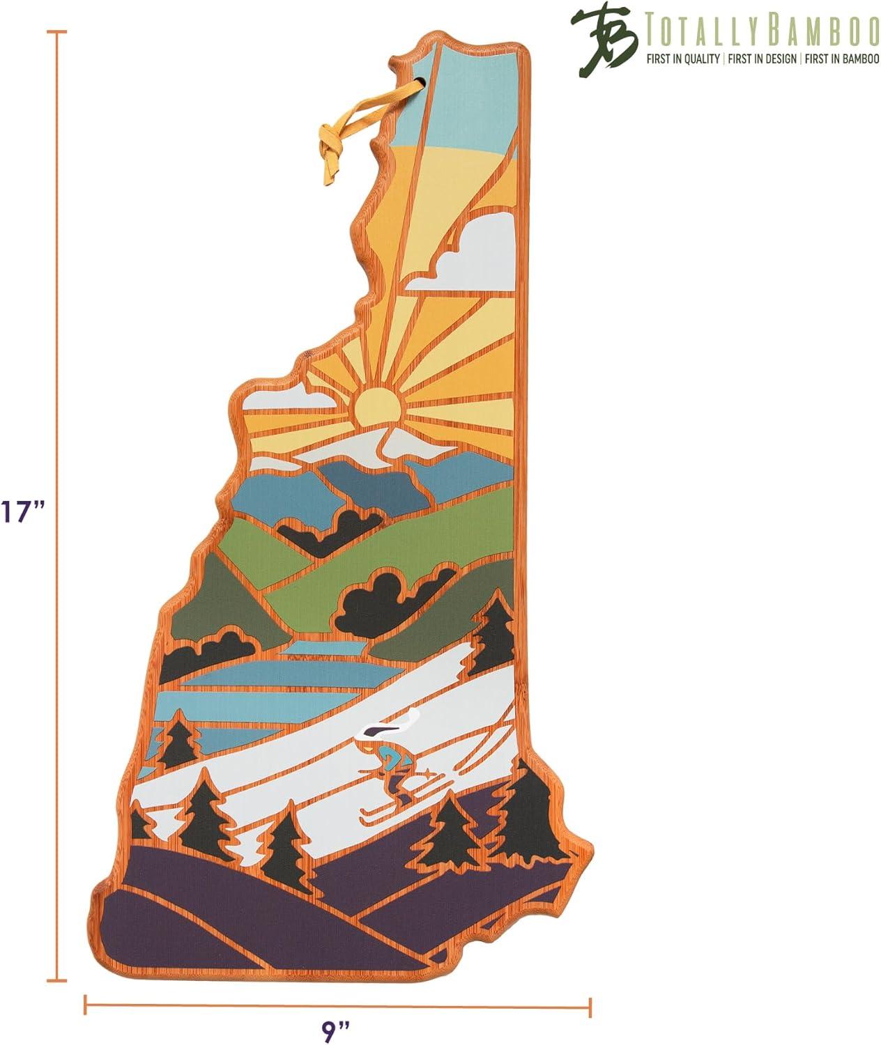 imageTotally Bamboo Wyoming State Shaped Cutting Board and Charcuterie Serving Platter with Artwork by Summer Stokes Includes Hang Tie for Wall DisplayNew Hampshire
