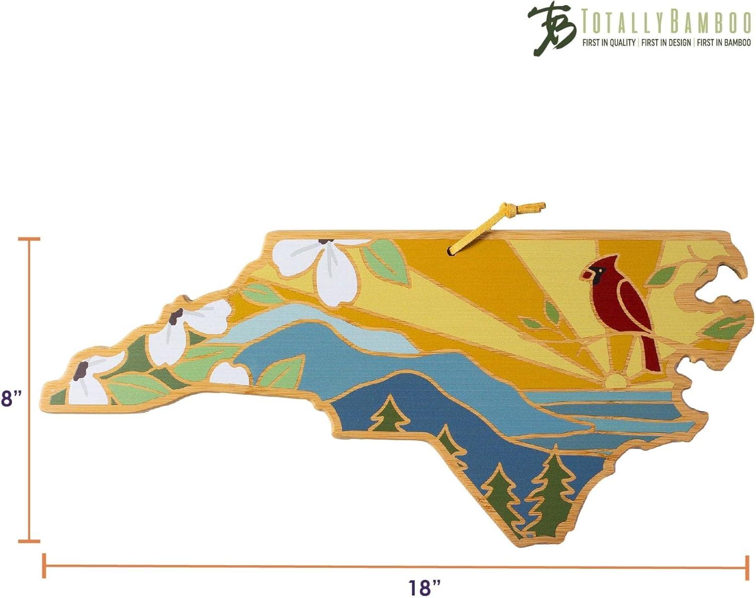 imageTotally Bamboo Wyoming State Shaped Cutting Board and Charcuterie Serving Platter with Artwork by Summer Stokes Includes Hang Tie for Wall DisplayNorth Carolina