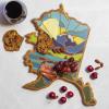 Totally Bamboo Wyoming State Shaped Cutting Board and Charcuterie Serving Platter with Artwork by Summer Stokes, Includes Hang Tie for Wall Display(Alaska)