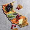 Totally Bamboo Wyoming State Shaped Cutting Board and Charcuterie Serving Platter with Artwork by Summer Stokes, Includes Hang Tie for Wall Display(California)