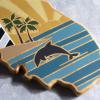 Totally Bamboo Wyoming State Shaped Cutting Board and Charcuterie Serving Platter with Artwork by Summer Stokes, Includes Hang Tie for Wall Display(Florida)