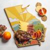 Totally Bamboo Wyoming State Shaped Cutting Board and Charcuterie Serving Platter with Artwork by Summer Stokes, Includes Hang Tie for Wall Display(Georgia)