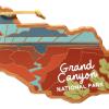 Totally Bamboo Wyoming State Shaped Cutting Board and Charcuterie Serving Platter with Artwork by Summer Stokes, Includes Hang Tie for Wall Display(Grand Canyon)