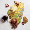 Totally Bamboo Wyoming State Shaped Cutting Board and Charcuterie Serving Platter with Artwork by Summer Stokes, Includes Hang Tie for Wall Display(Illinois)