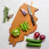 Totally Bamboo Wyoming State Shaped Cutting Board and Charcuterie Serving Platter with Artwork by Summer Stokes, Includes Hang Tie for Wall Display(Illinois)