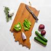 Totally Bamboo Wyoming State Shaped Cutting Board and Charcuterie Serving Platter with Artwork by Summer Stokes, Includes Hang Tie for Wall Display(Indiana)